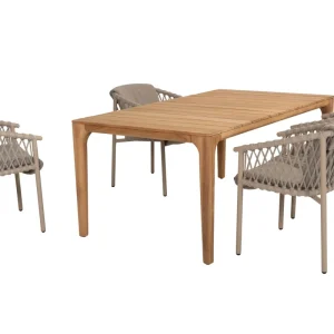 4SO Allora dining set latte (4 st.) + Taste 4SO Liam tafel 180x100cm