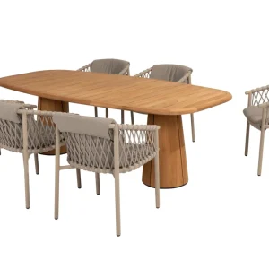 4SO Allora dining set latte (6 st.) + Taste 4SO Capri tafel 240x110cm