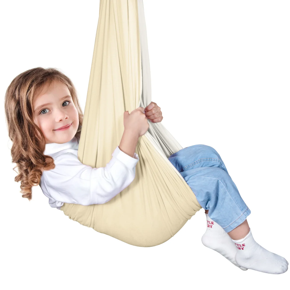Therapieschaukel Beige aus Baumwollfleece – Bild 2