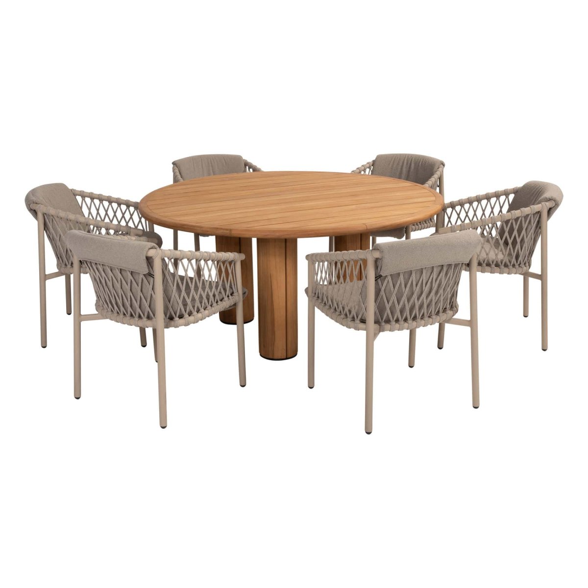 4SO Allora dining set latte (6 st.) + Taste 4SO Corsica tafel ⌀160cm – Bild 3