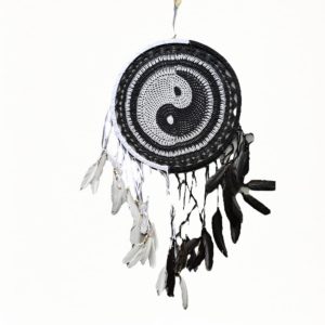 Penjaga Mimpi Traumfänger Yin-Yang-Motiv aus Baumwolle, 115 cm, Ø 50 cm